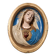 Vintage plaster frame of the Virgin, old religious painting