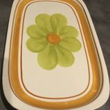 Vintage rectangular earthenware dish, Monaco model by SALINS