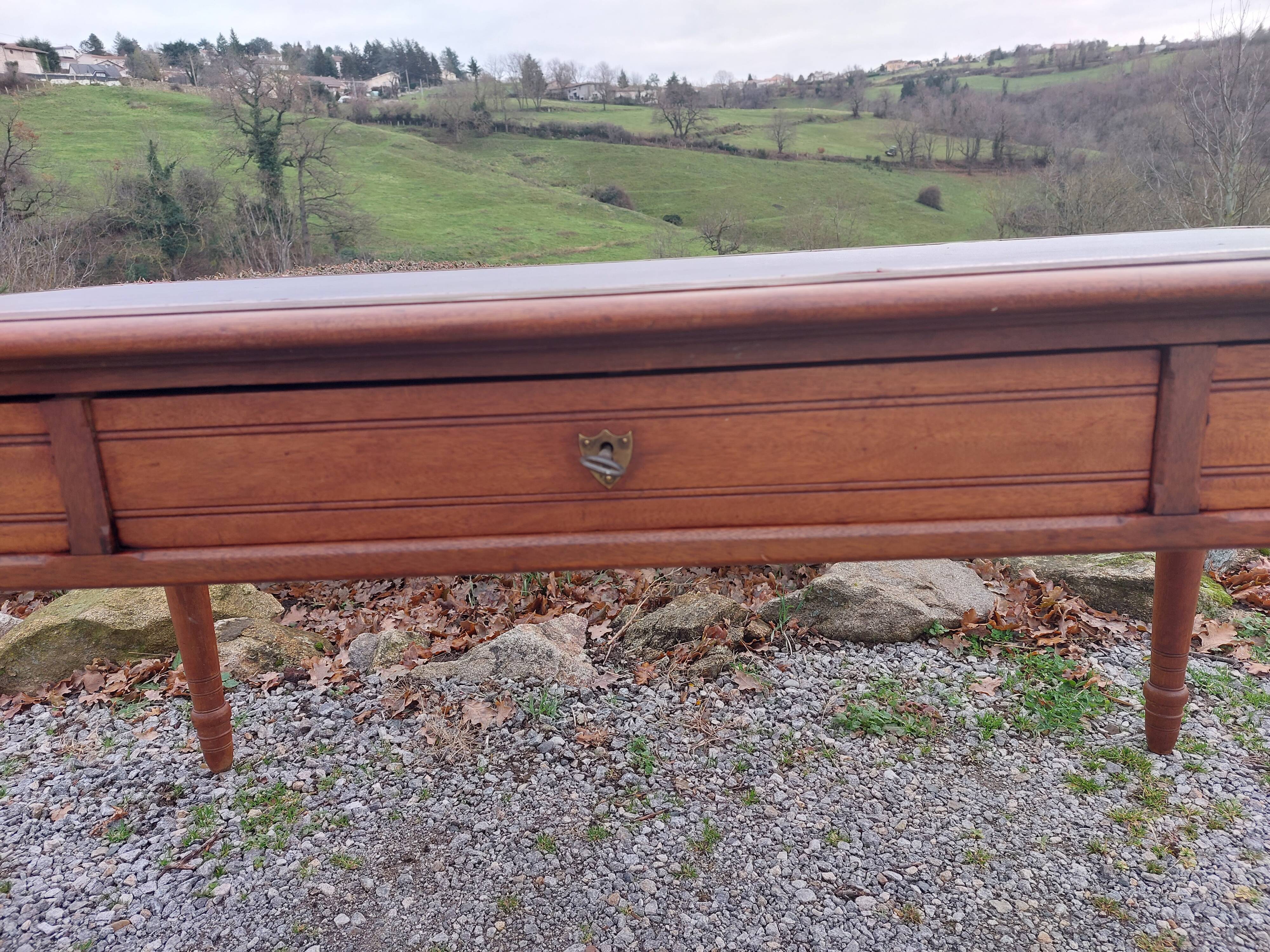 desk, leather top