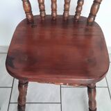 Pair of solid wood saloon chairs from the 60s and 70s