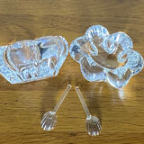 Pair of Daum crystal salt pots