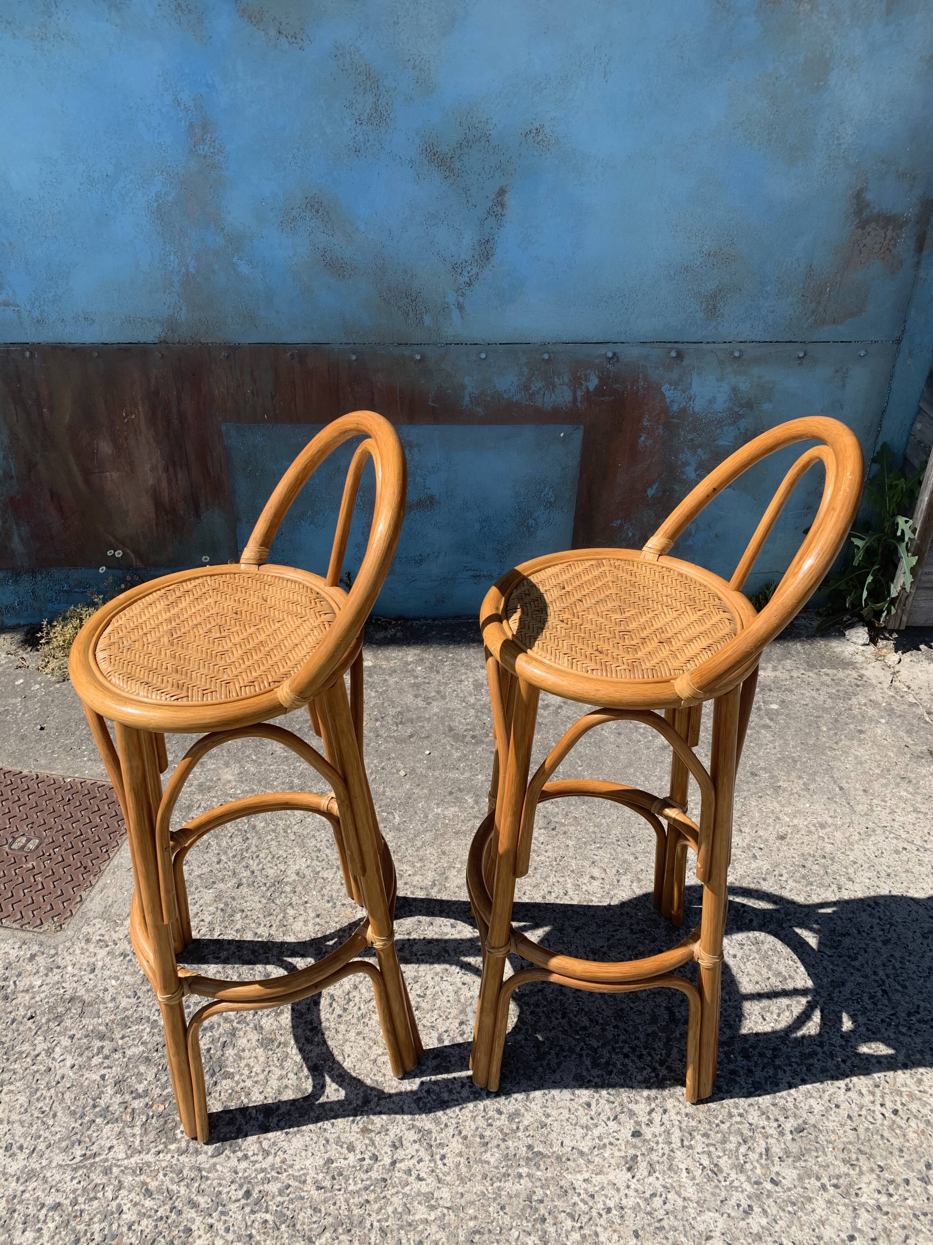Rattan bar stools