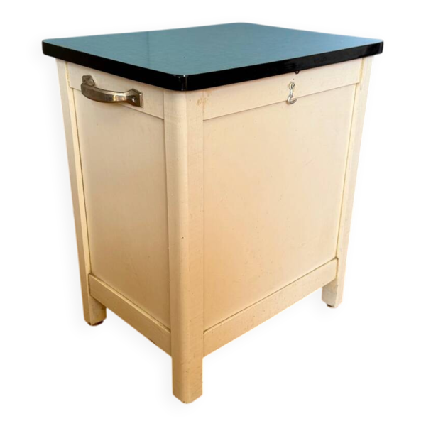 Tabouret coffre en Formica vintage années 50