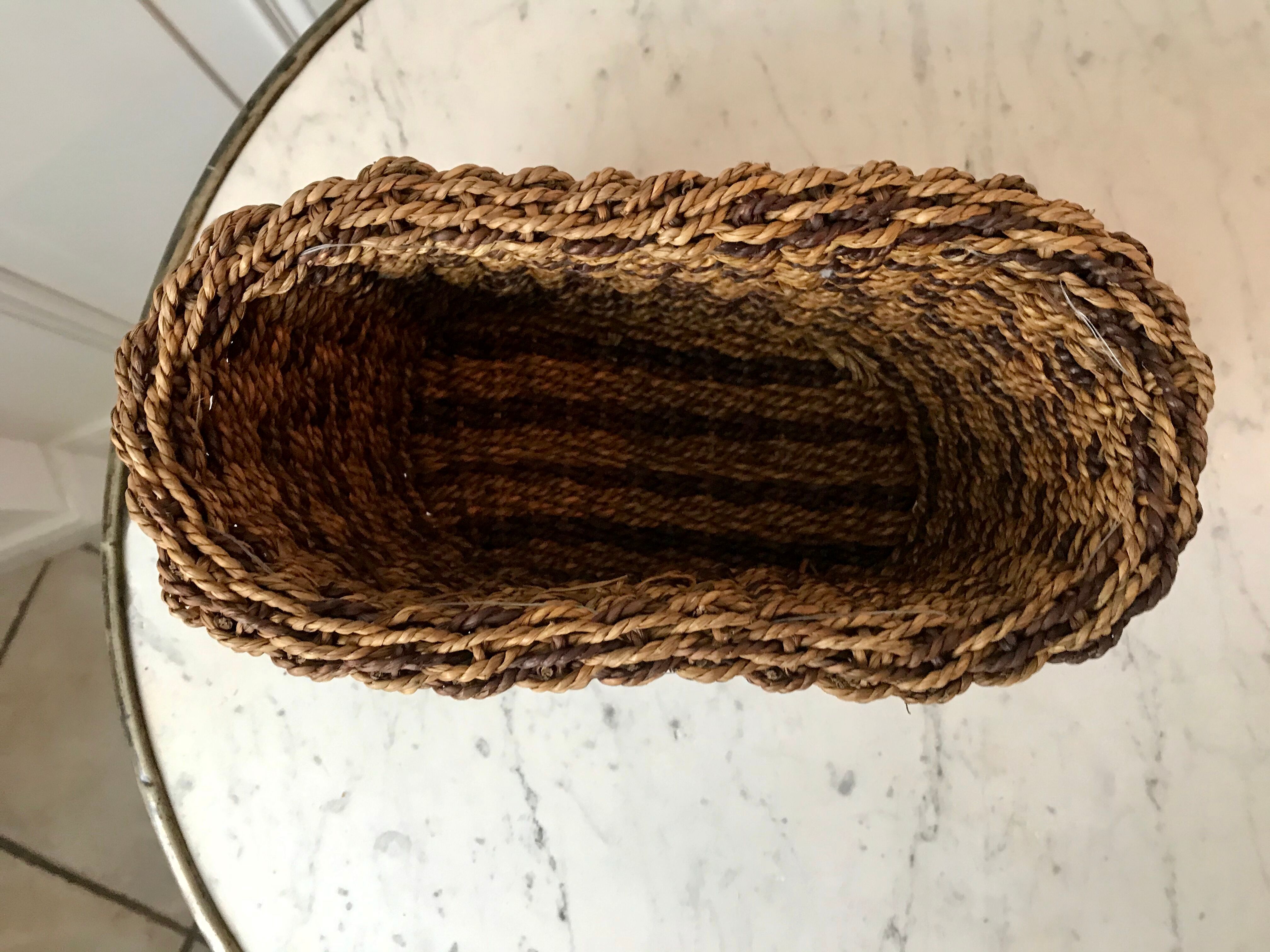 Vintage woven rope basket