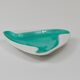 Slim turquoise porcelain ashtray from Augarten Vienna, mid-century, Austria, 1950s.