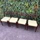 6 Scandinavian chairs with pale yellow skai seats