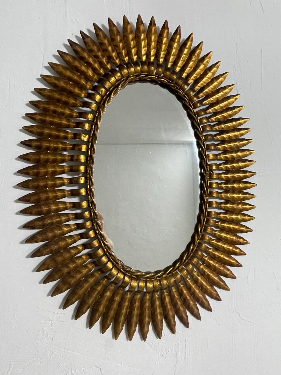Mirror Sun wrought iron of the 50s Italian
