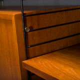 Modular Teak Wall Shelf by Nils Strinning for String, 1960s, Set of 29