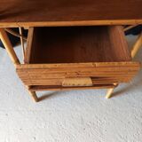 Vintage rattan bedside table