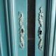 Pair Old Patinated Door Blue Aubusson Wooden Door Deco