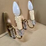 Pair of bronze and glass sconces 1940