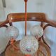 Suspension with 3 orange arms, mid-century, 1960s.