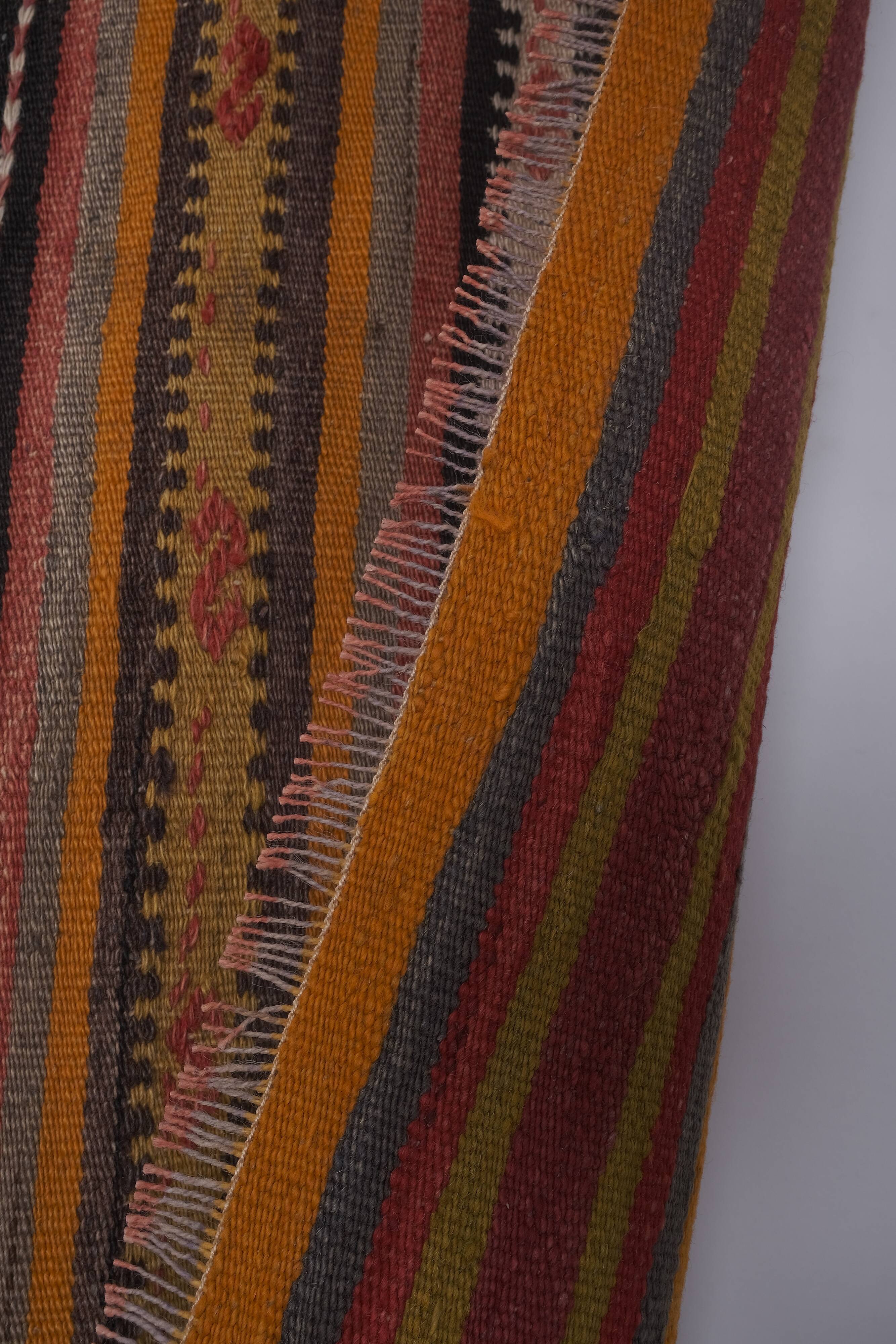 Vintage Turkish rug from Oushak, hand-woven 166x369 cm