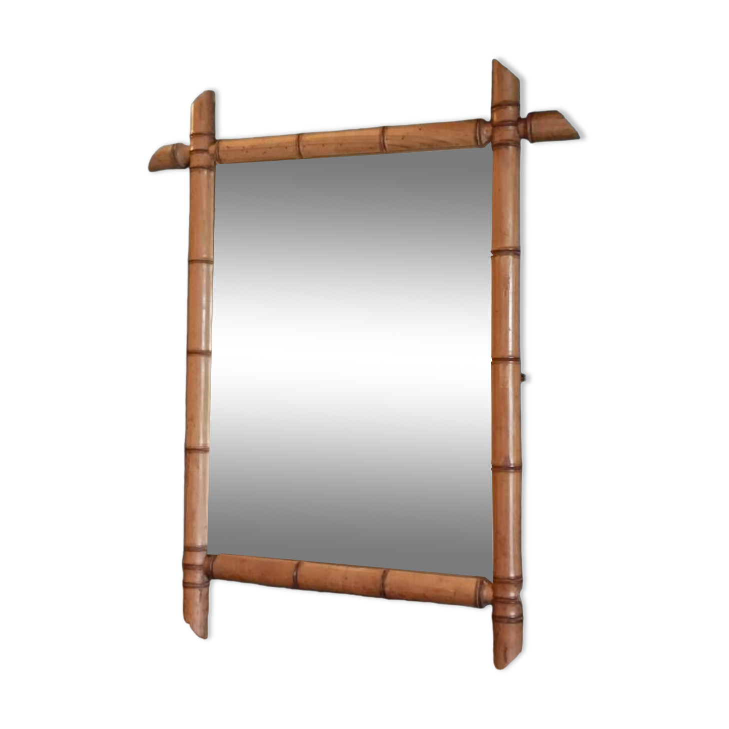 Mirror Bamboo type patinated wood frame dp 1023413