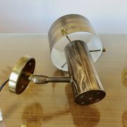 Wall light Jo Hammerborg in patinated brass, gun barrel finish, Denmark, 1970s.