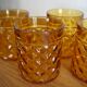 4 amber vintage Pernod Pastis glasses