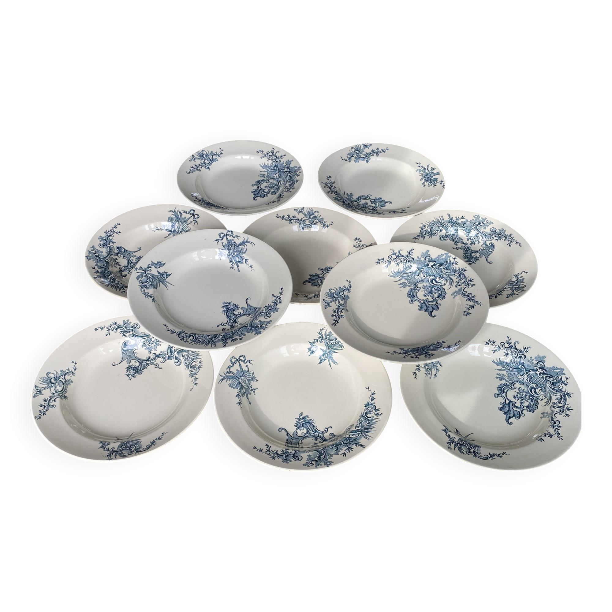 10 deep plates BFK Terre de Fer Regent model - perfect condition