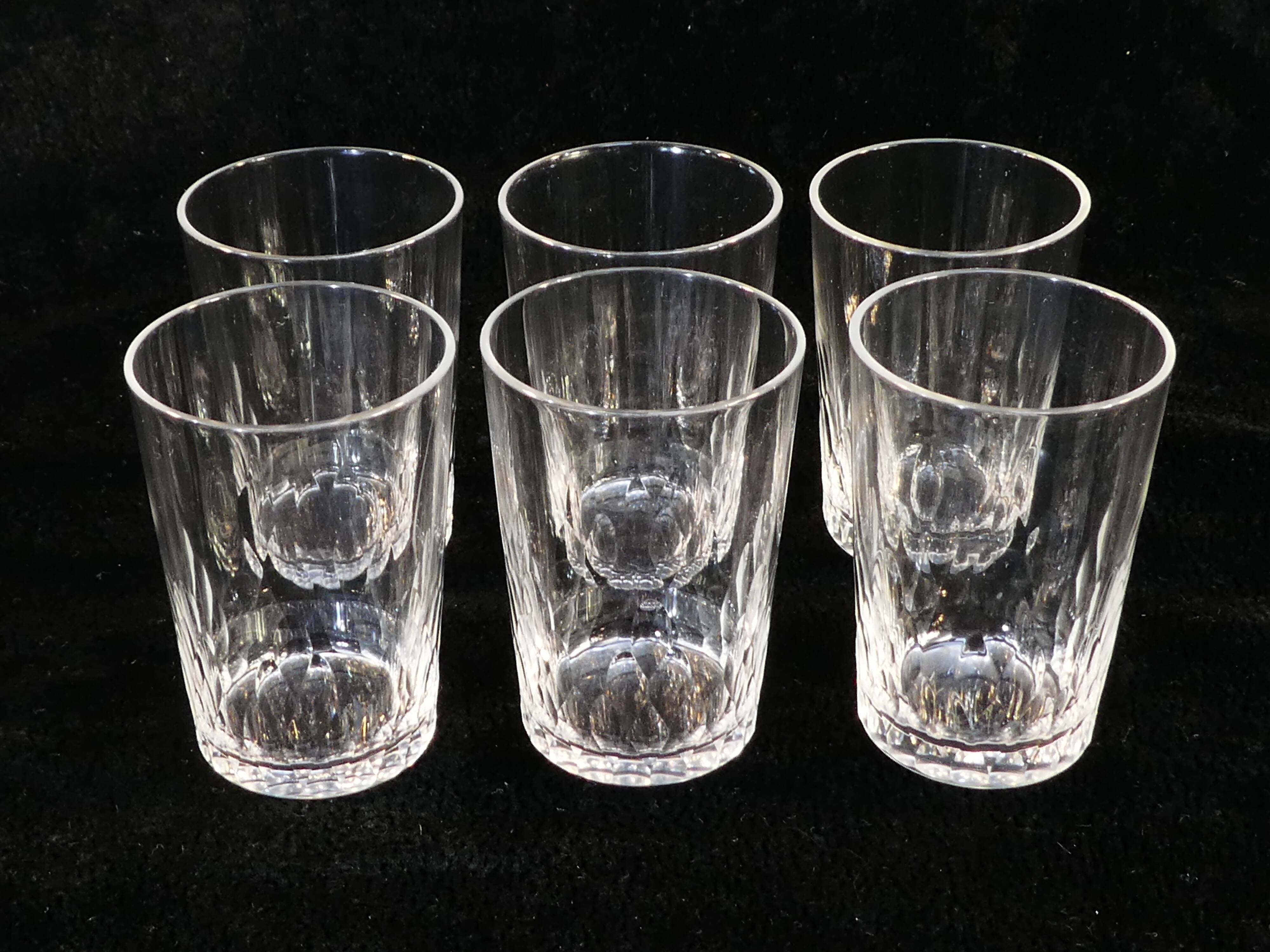Baccarat model richelieu 6 glasses crystal cups 6.8 cm