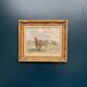 Original Vintage Swedish Oil on Panel – “Horses in a Pasture” by Einar Söderlund – Signed – Vintage & Framed