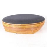 Large rattan pouf