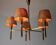 Danish five-arm lamp in wood and brass, 1950s