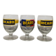 3 glasses with feet of vintage bistrot Ricard
