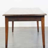 Table à manger ancienne en chêne français du début du XIXe siècle avec 2 tiroirs