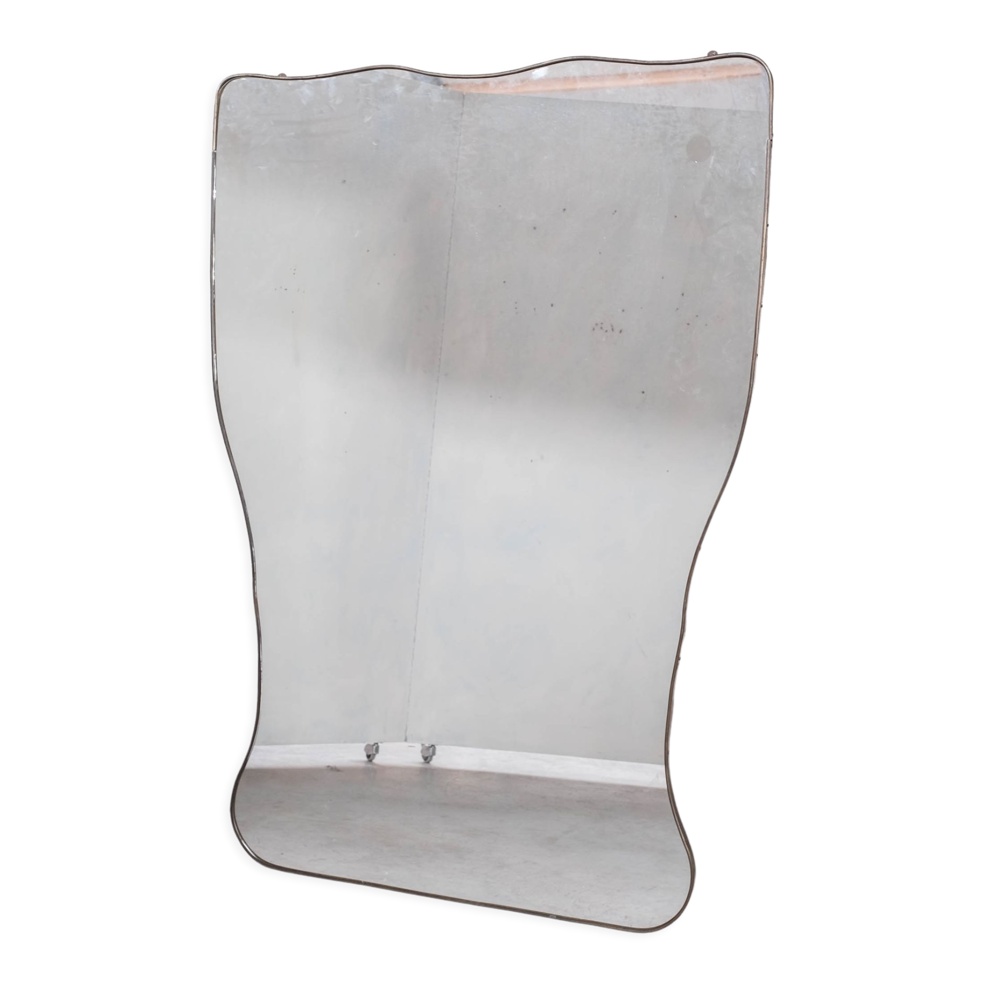 Xl mid-century brass italian mirror