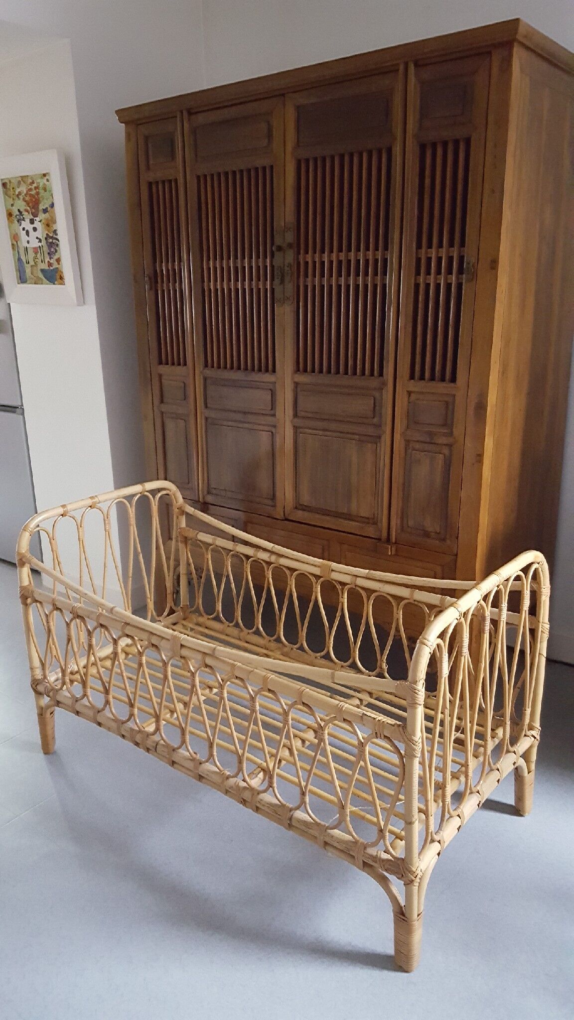 Rattan child bed