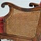 Fauteuil danois en bois de frêne et velour années 1930