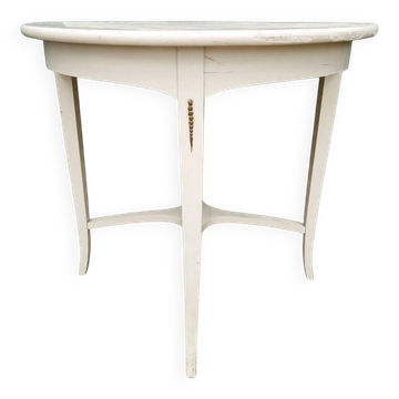 Round coffee table, Swedish Gustavian style – cream painted, early 20th c.