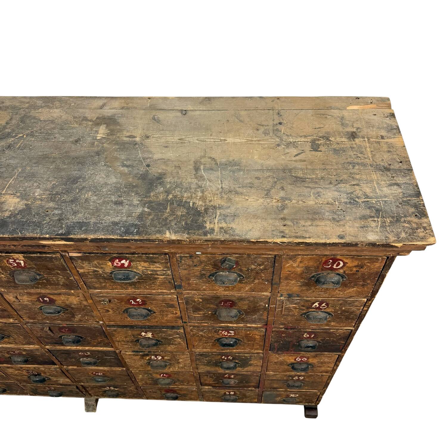 Large Antique Bank of Drawers – 48 Drawer Industrial Cabinet