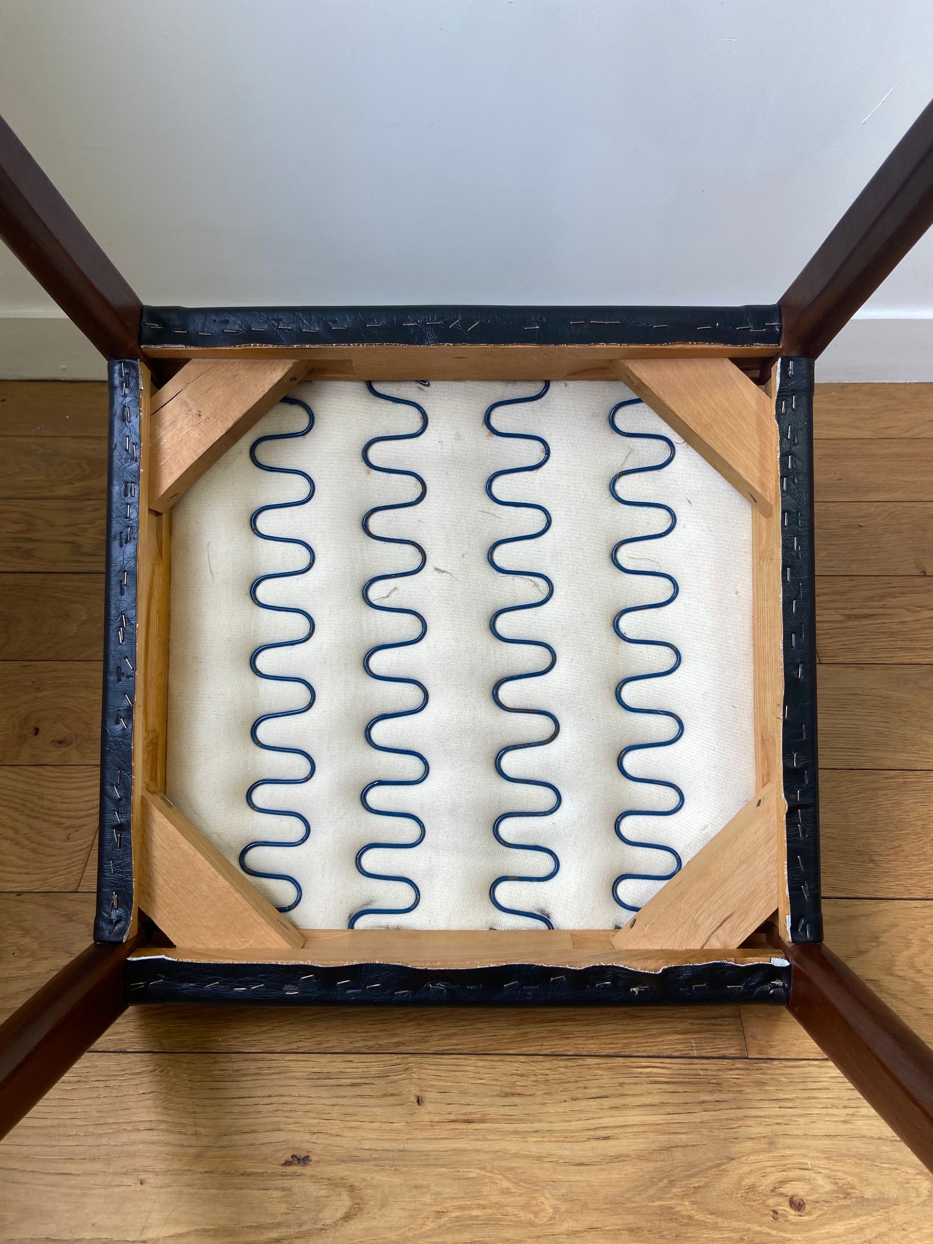 Scandinavian chair made of wood and skai