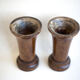 Paire de vases bois vintage