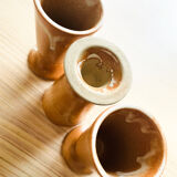 Set of 3 vintage stoneware mazagrans