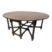 Imposing Gateleg table in solid oak, 19th century
