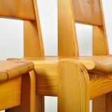 Brutalist pine dining chairs by Ate van Apeldoorn for Houtwerk Hattem, Netherlands 1970s