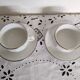 Apilco white and silver bistro cups