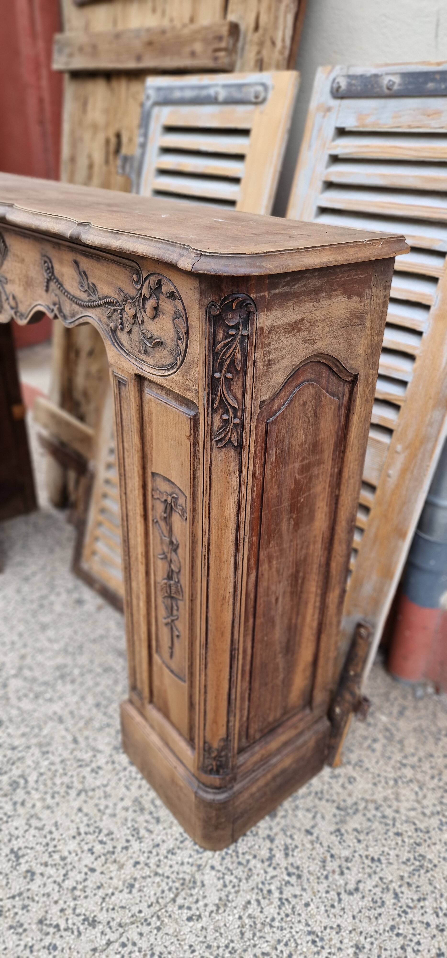 19th century wooden fireplace