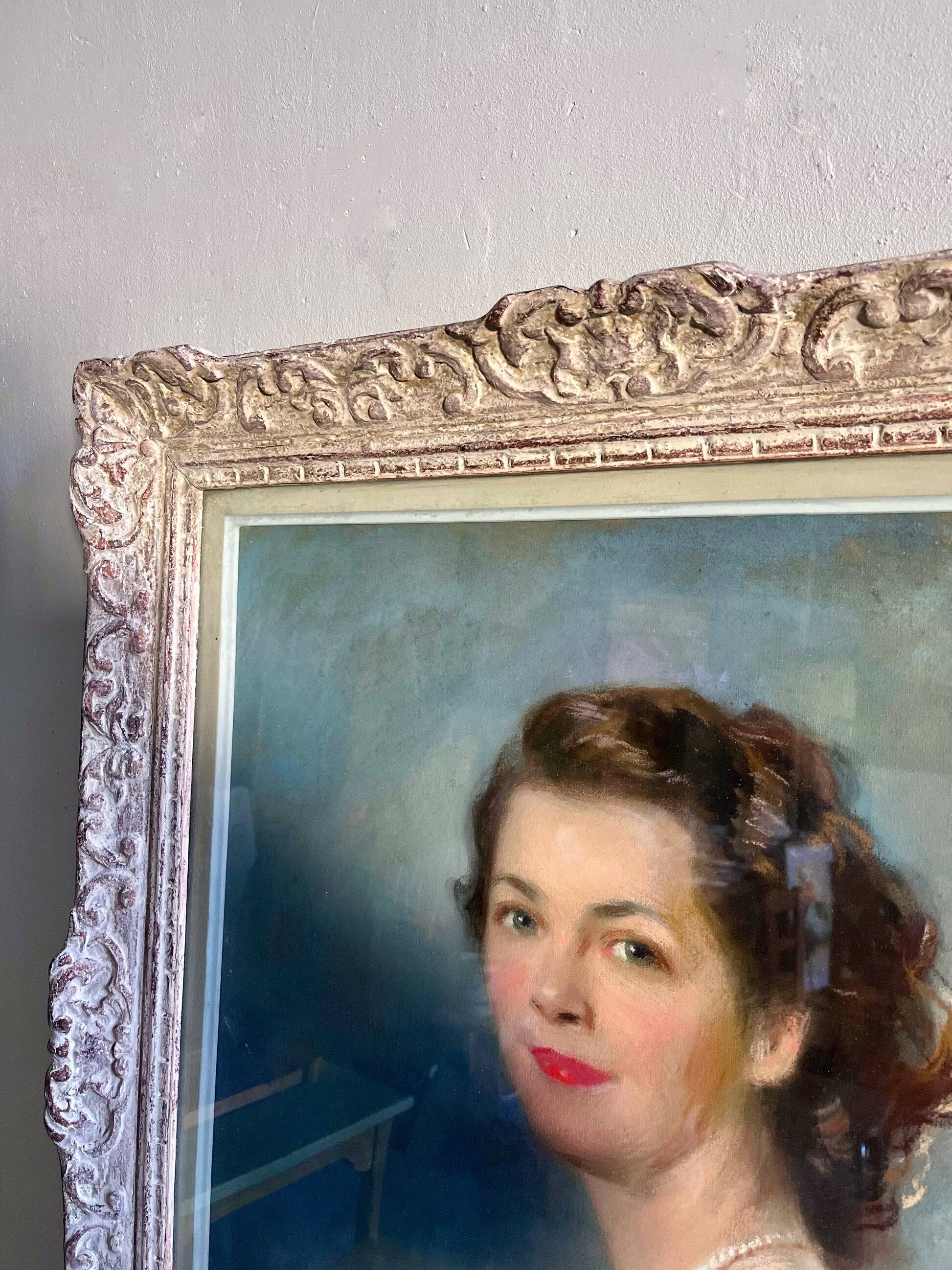 Old portrait of a woman in pastel - Cyprien Boulet