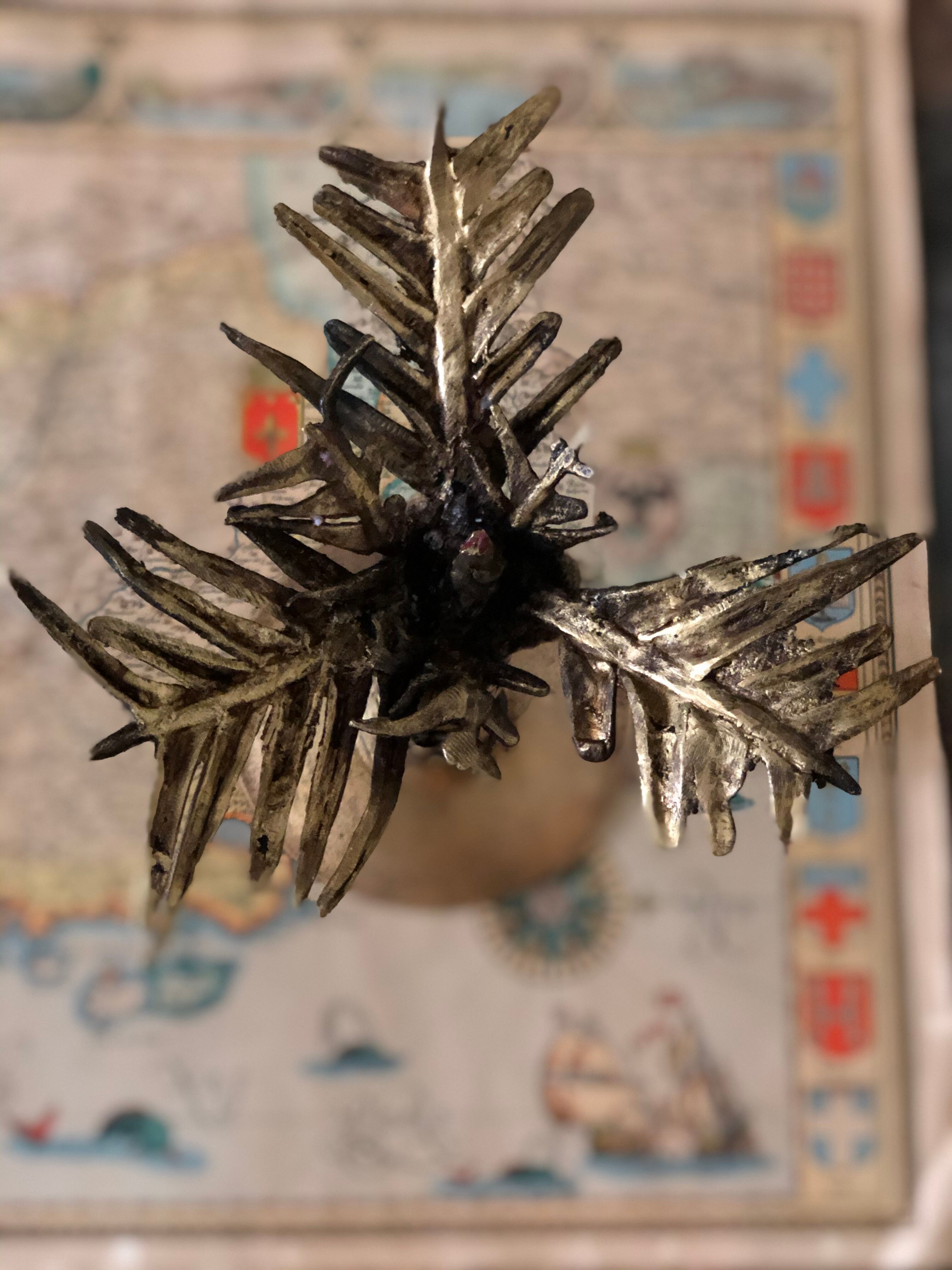 Bronze palm chandelier