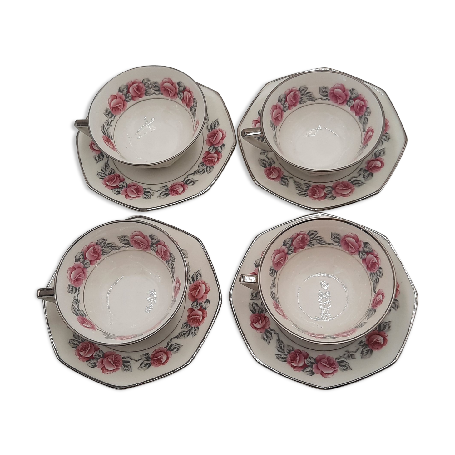 4 tea cup Limoges porcelain
