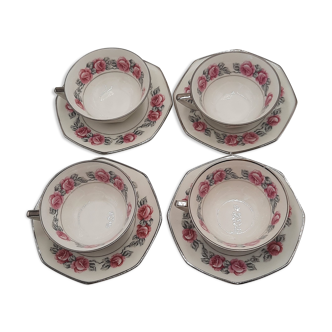 4 tea cup Limoges porcelain