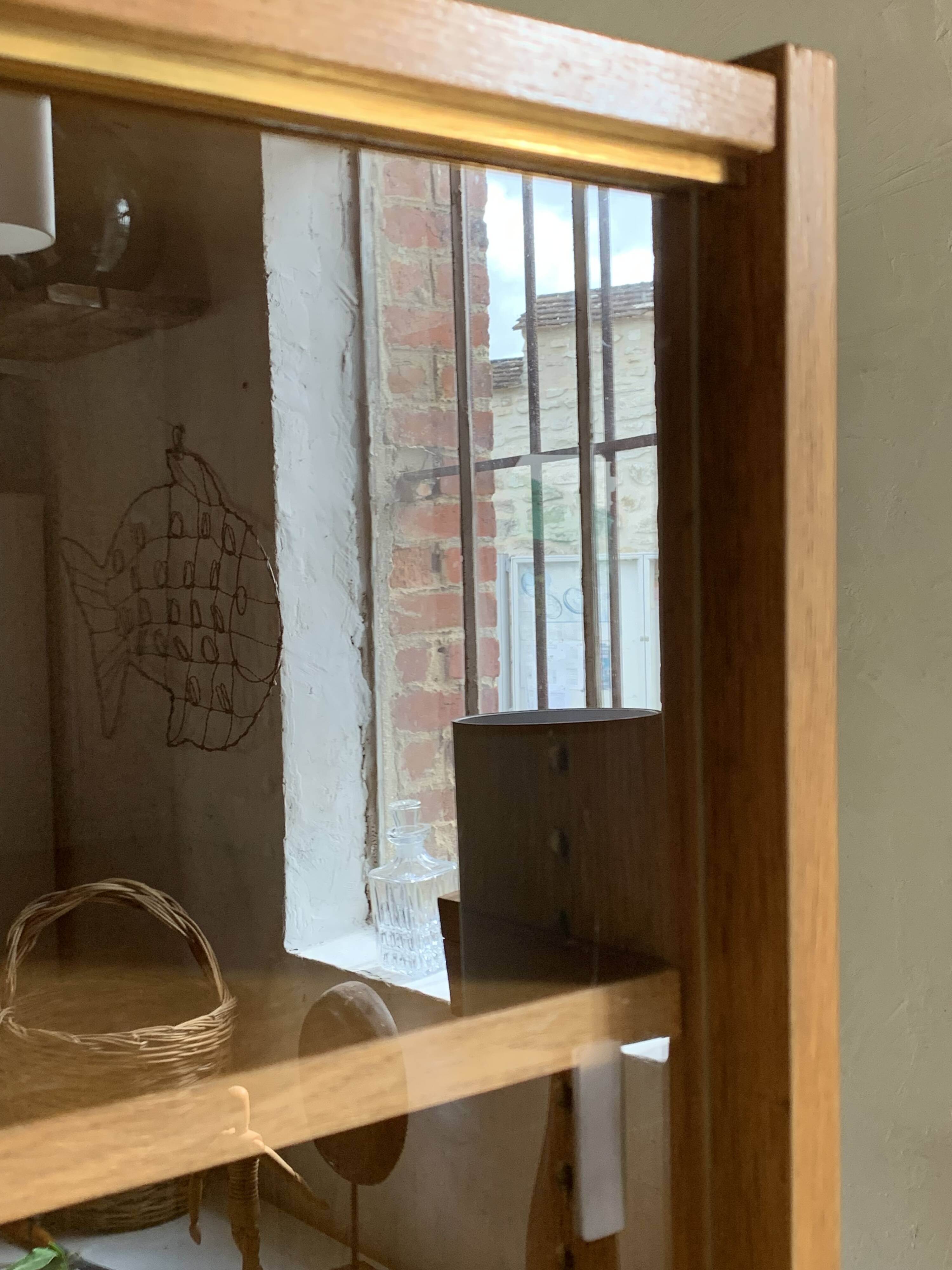 Vintage modernist oak display bookcase