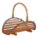 Vintage 1950s Bamboo Japanese Magazine Rack
