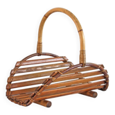 Vintage 1950s Bamboo Japanese Magazine Rack