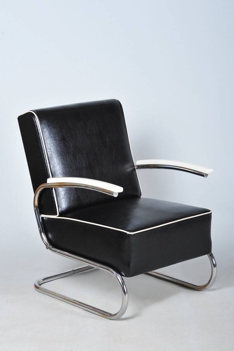 Bauhaus Armchair in Chrome by W. Gispen for Mücke-Melder, Czech, 1930s