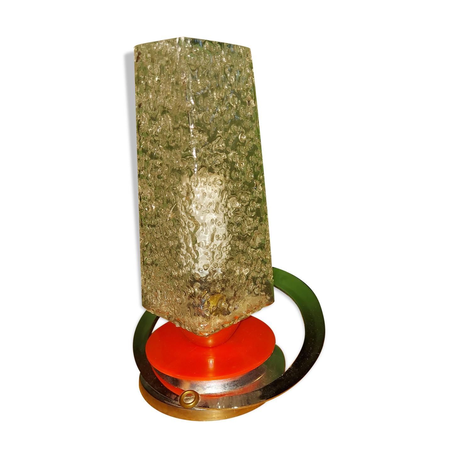 Vintage metal and glass lamp
