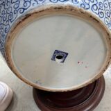 CHINA Polychrome porcelain vase decorated with butterflies Signed under the base 43cm