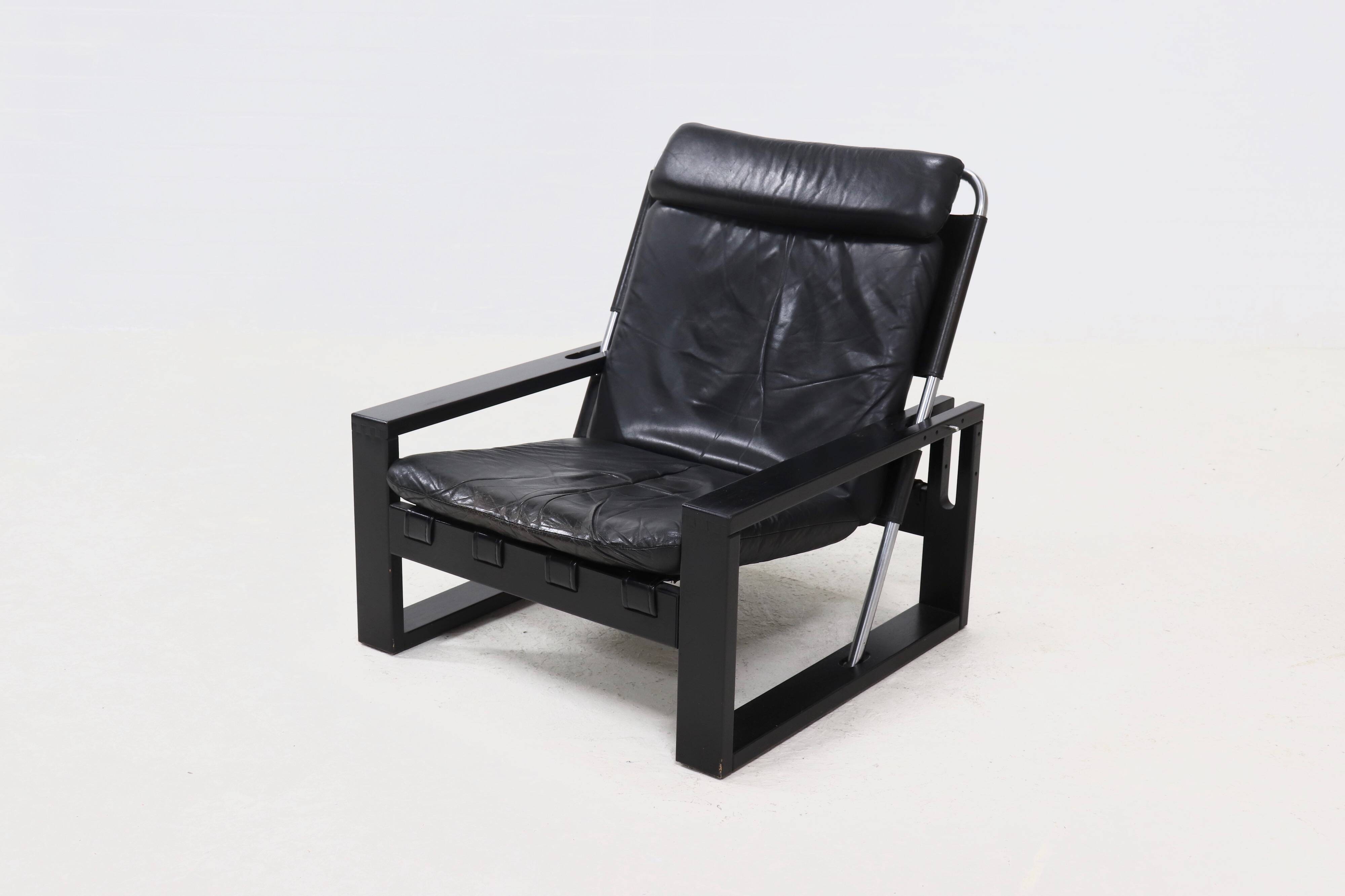 Brutalist Adjustable Lounge Chair by Sonja Wasseur 1970s